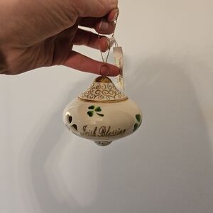 Elegant Irish Blessing Ornament with Green Accents